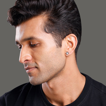 Black Rhodium Vintage Stud For Him