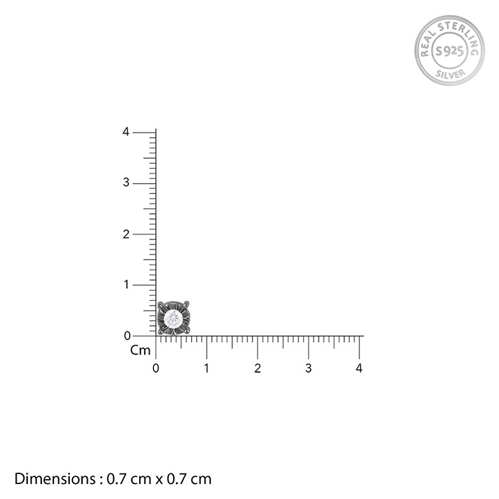 Black Rhodium Vintage Stud For Him