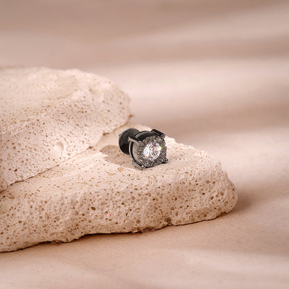 Black Rhodium Vintage Stud For Him