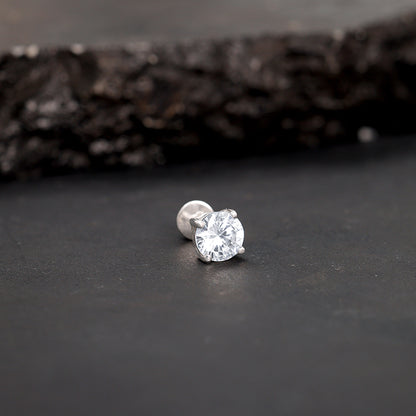 Silver Shining Star Earring For Men