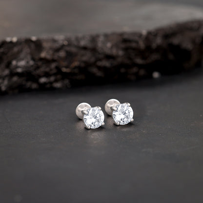 Silver Shining Star Earring For Men