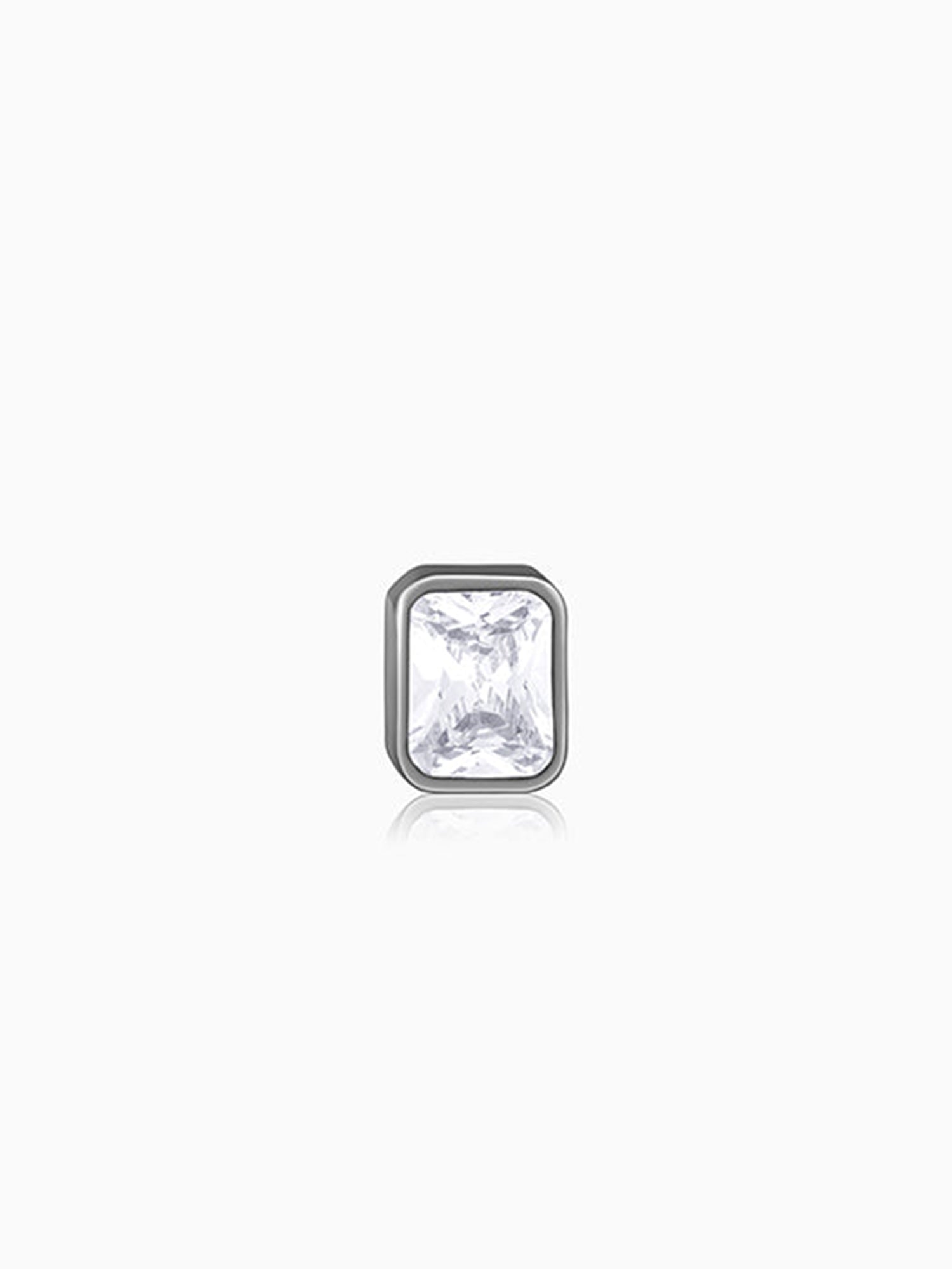 Black Rhodium Rectangular Stud For Him