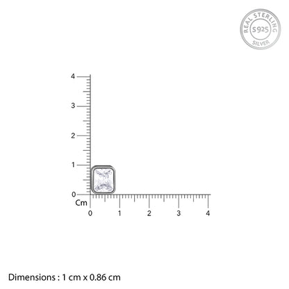 Black Rhodium Rectangular Stud For Him
