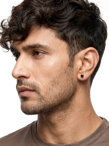 Silver Storm Edge Earring For Men