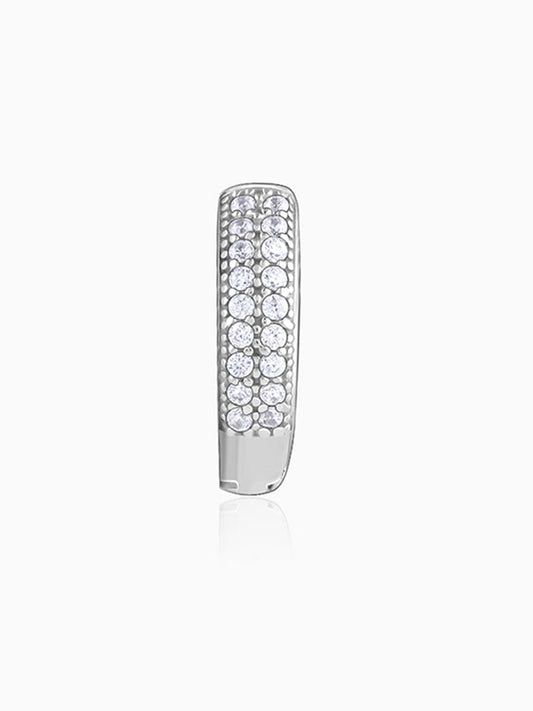 Silver Halo Hoop Earring For Him