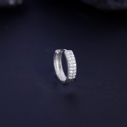 Silver Halo Hoop Earring For Him