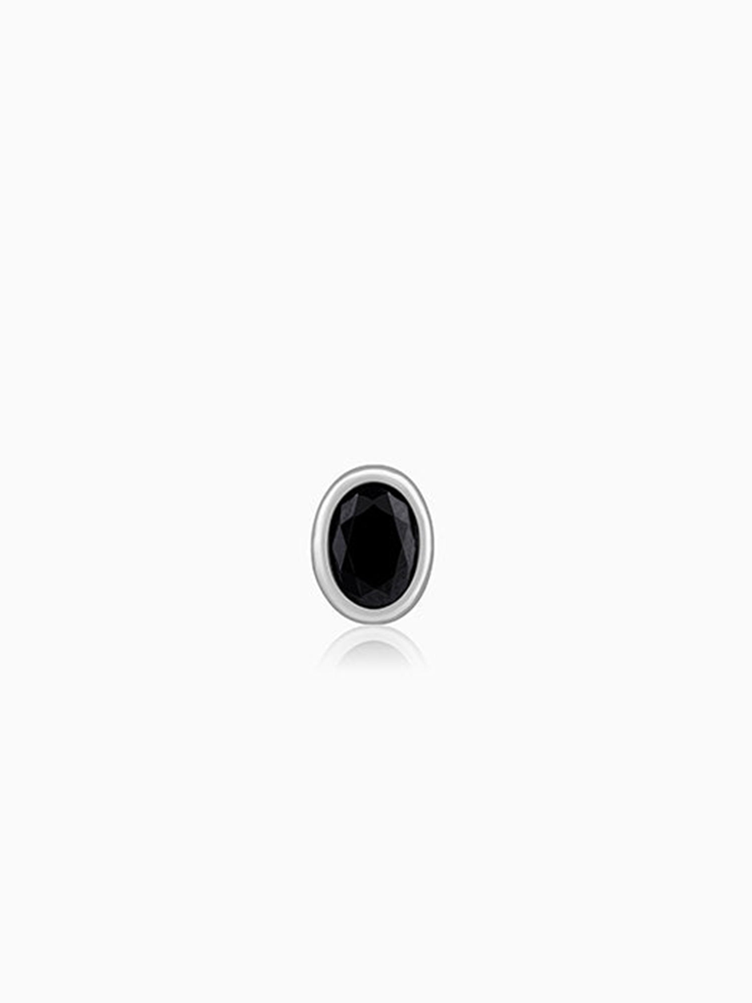 Silver Black Dot Stud For Him
