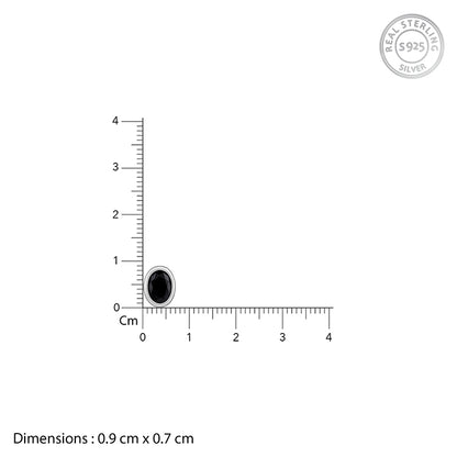 Silver Black Dot Stud For Him