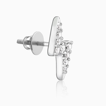Silver Lightning Spark Stud For Him