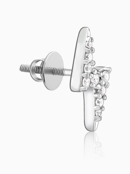 Silver Lightning Spark Stud For Him
