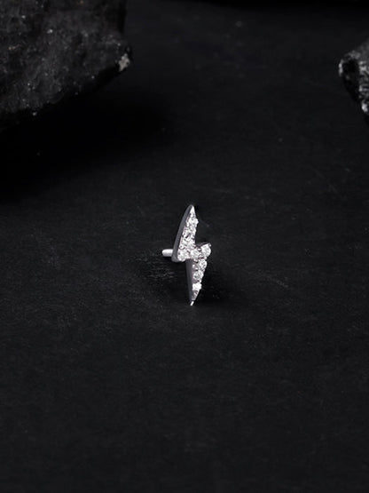 Silver Lightning Spark Stud For Him