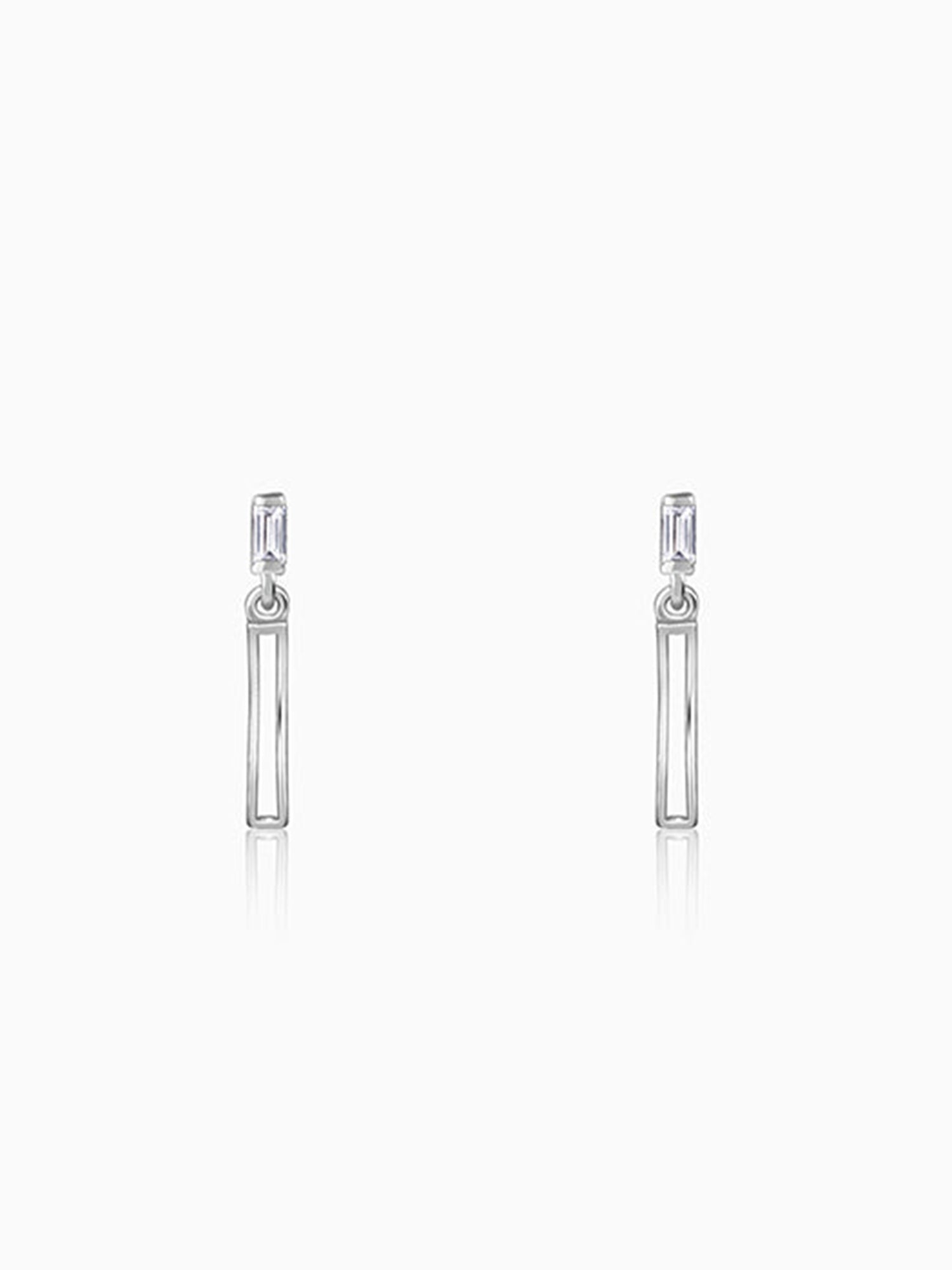 Silver Linear Drift Earring For Him