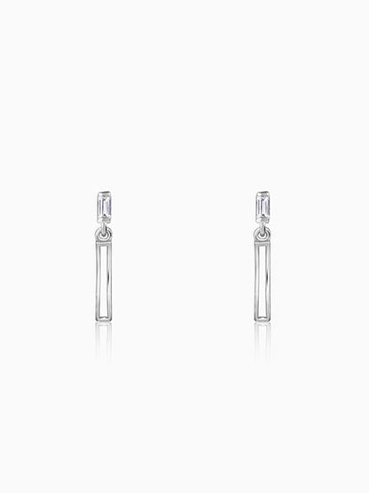 Silver Linear Drift Earring For Him