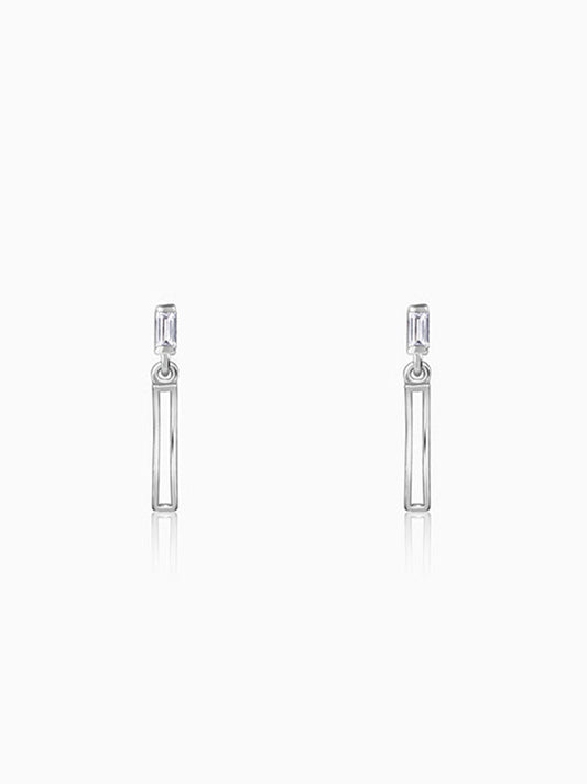 Silver Linear Drift Earring For Him