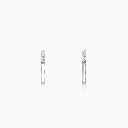 Silver Linear Drift Earring For Him