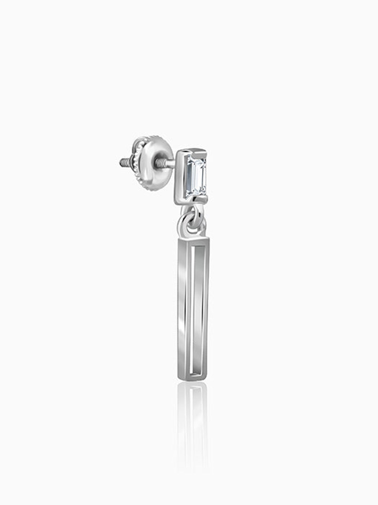 Silver Linear Drift Earring For Him