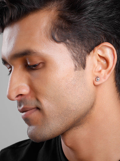 Silver Glint Stud For Him