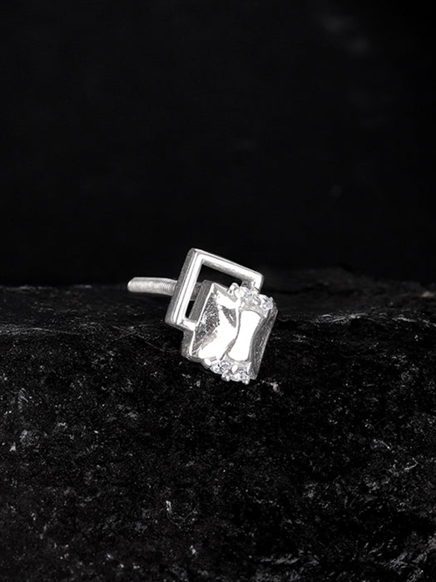 Silver Glint Stud For Him