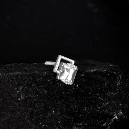 Silver Glint Stud For Him