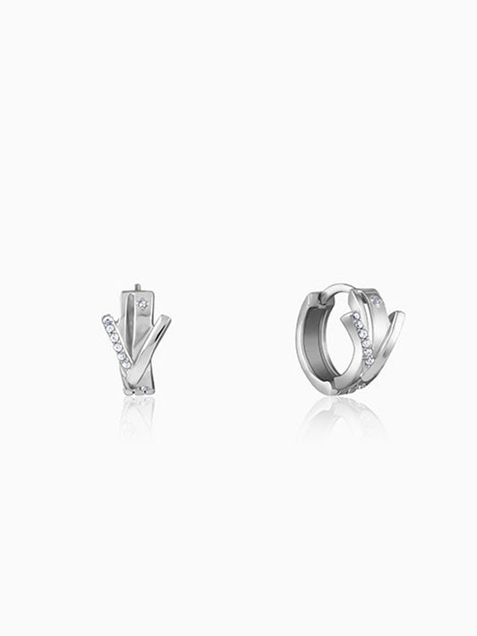 Silver Victory Hoop Earrings For Him