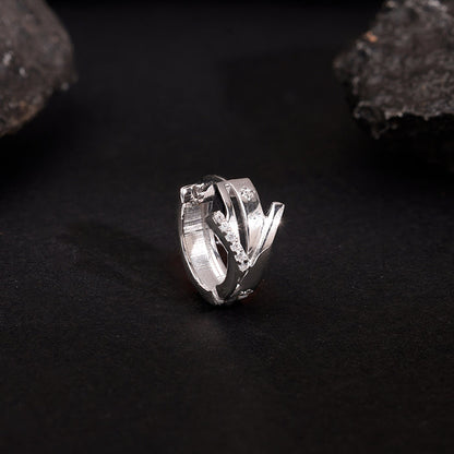 Silver Victory Hoop Earrings For Him