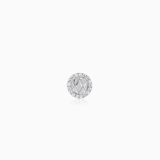 Silver Jacquard Stud For Him