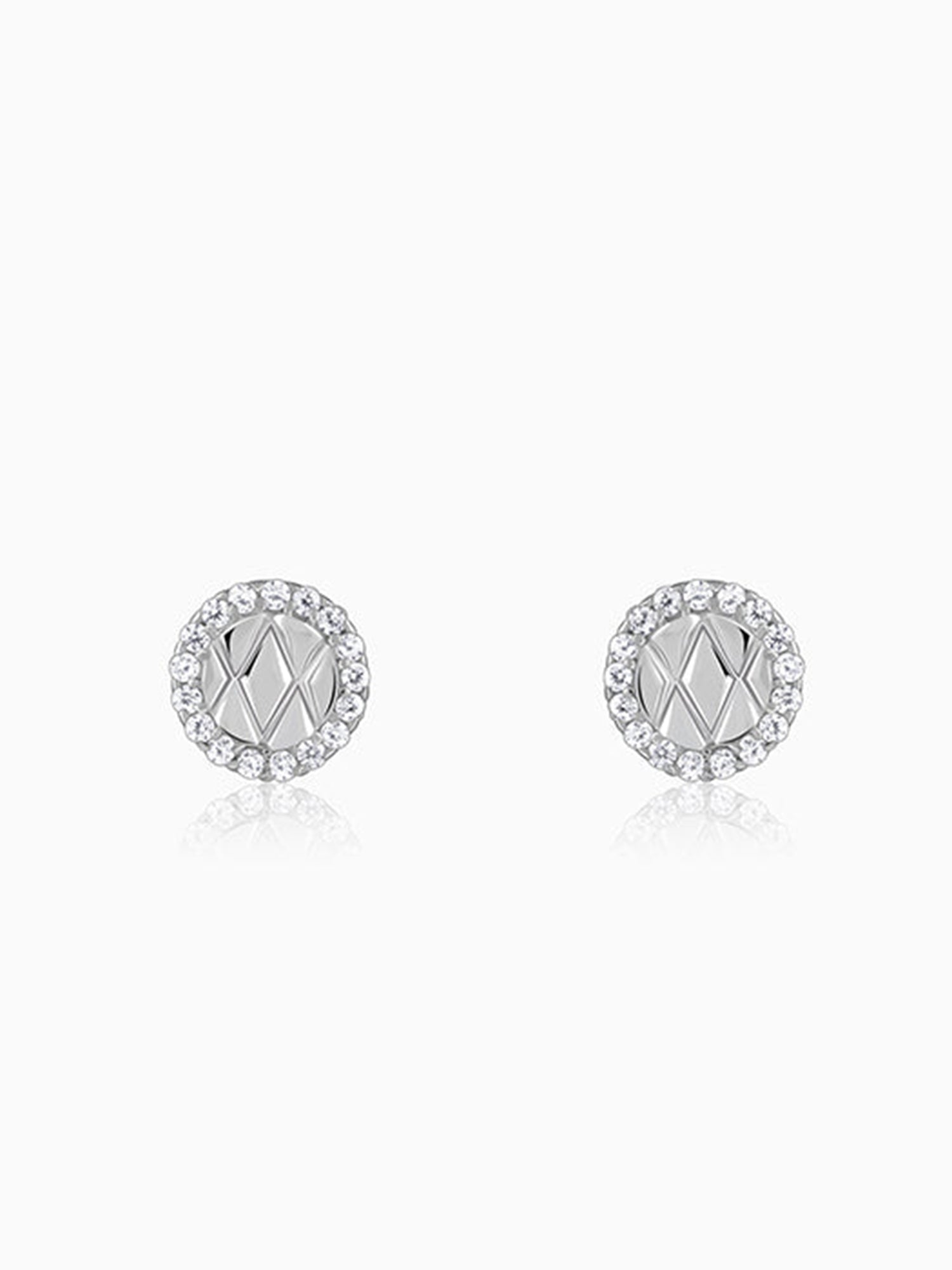 Silver Jacquard Stud For Him