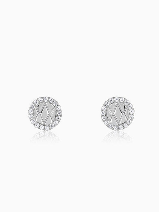 Silver Jacquard Stud For Him