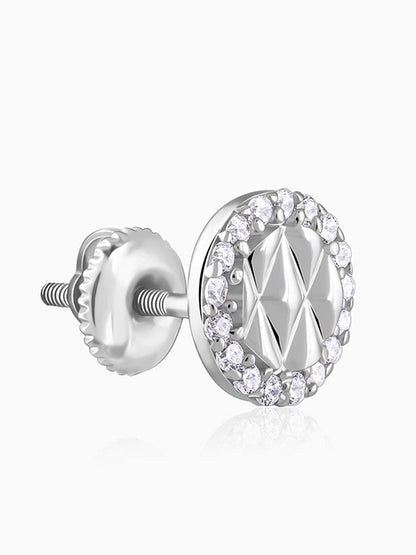Silver Jacquard Stud For Him