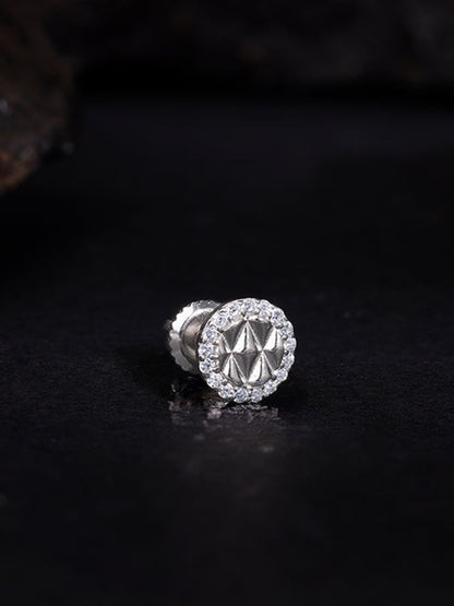 Silver Jacquard Stud For Him