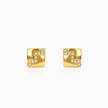Golden Modern Mosaic Stud For Him
