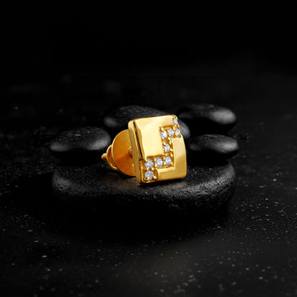 Golden Modern Mosaic Stud For Him