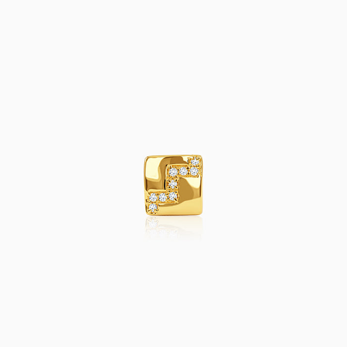 Golden Modern Mosaic Stud For Him