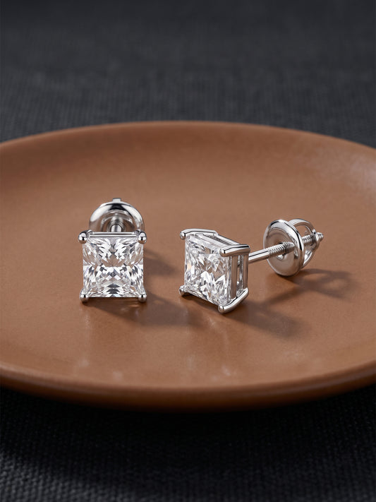 Silver Classy Zirconia Stud For Him