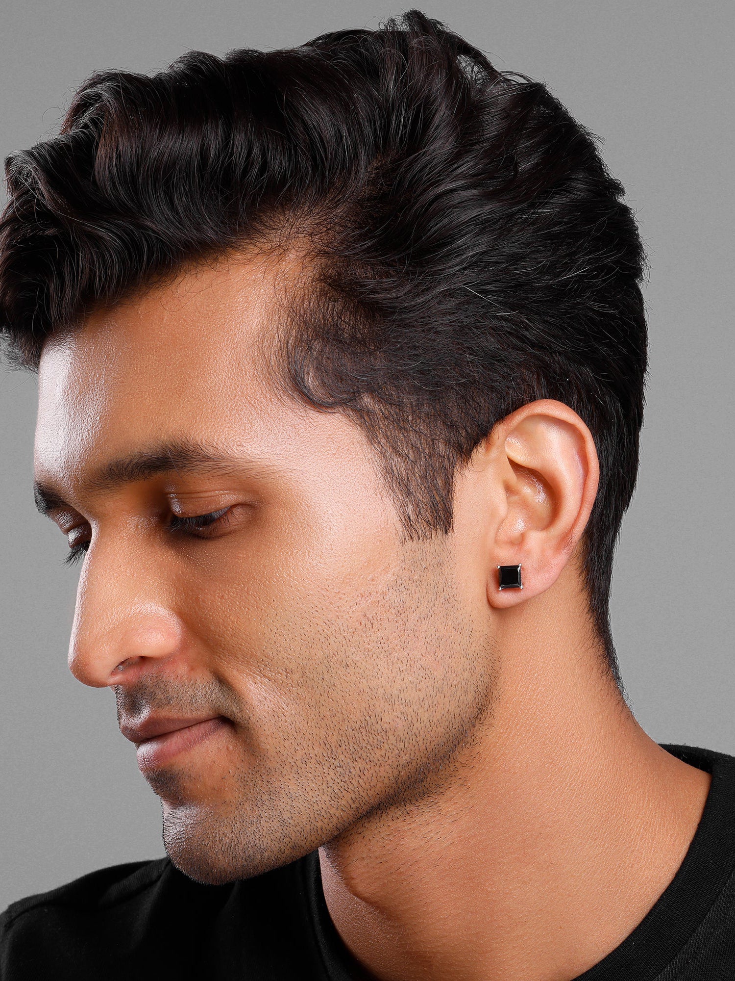 Silver Black Shadow Stud For Him