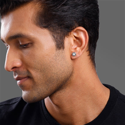 Silver Black Ice Stud For Him