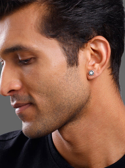 Silver Black Ice Stud For Him