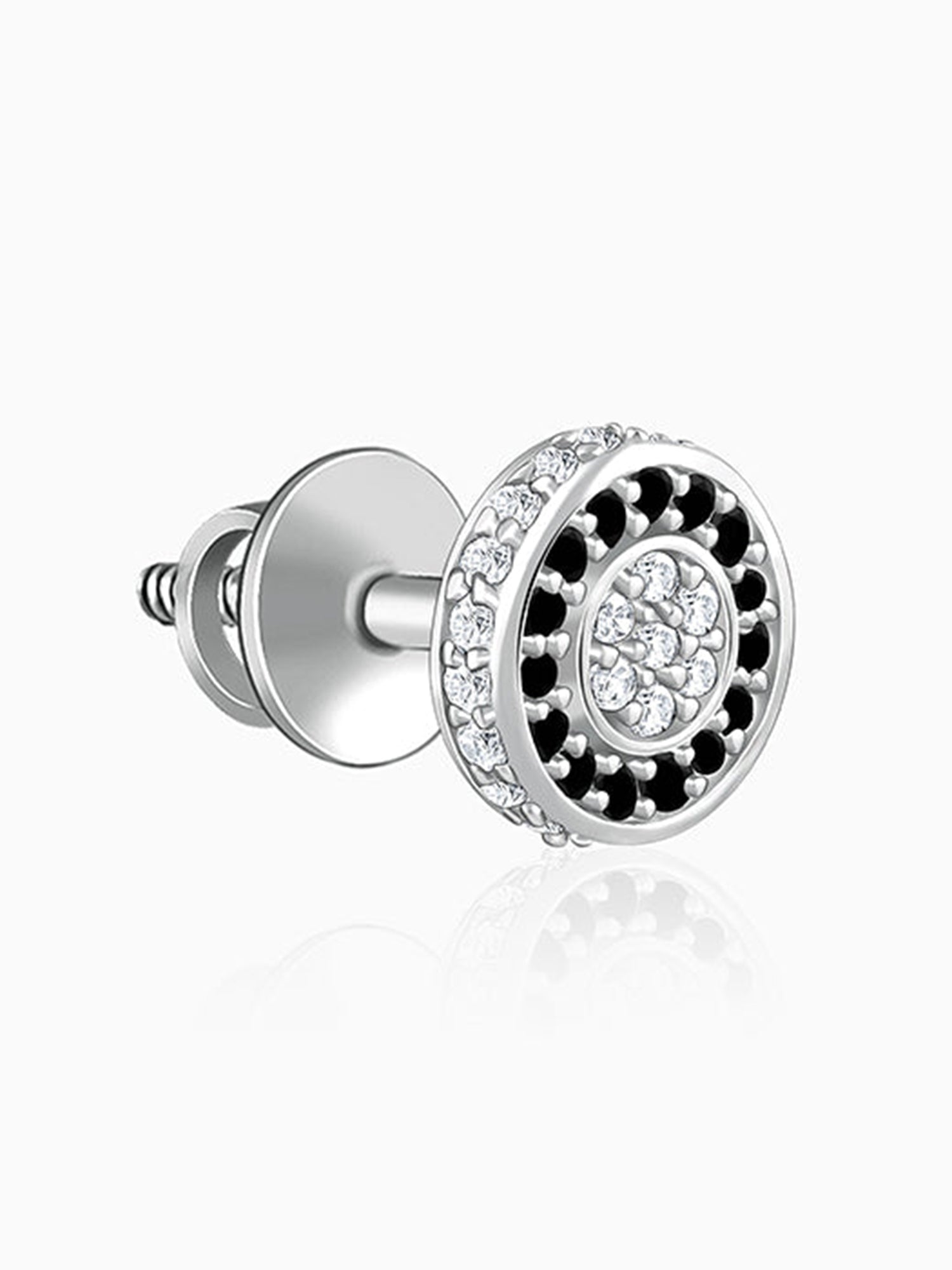 Silver Black Ice Stud For Him