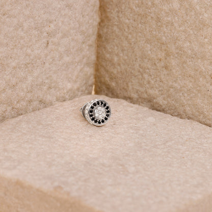 Silver Black Ice Stud For Him