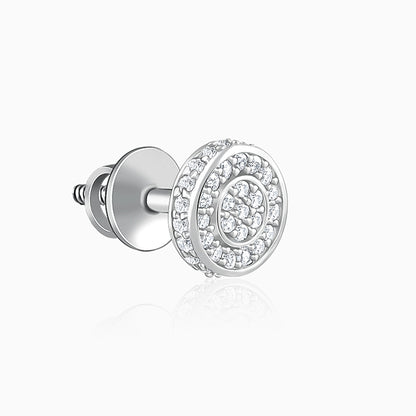 Silver White Ice Stud For Him