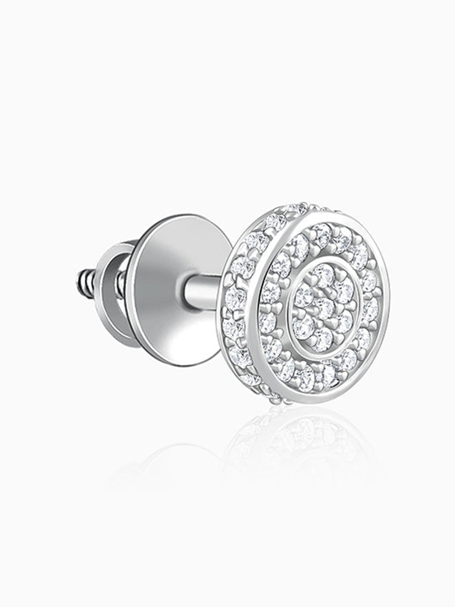 Silver White Ice Stud For Him
