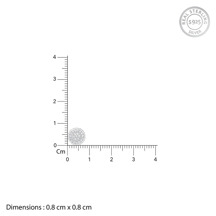 Silver White Ice Stud For Him