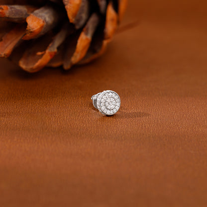 Silver White Ice Stud For Him