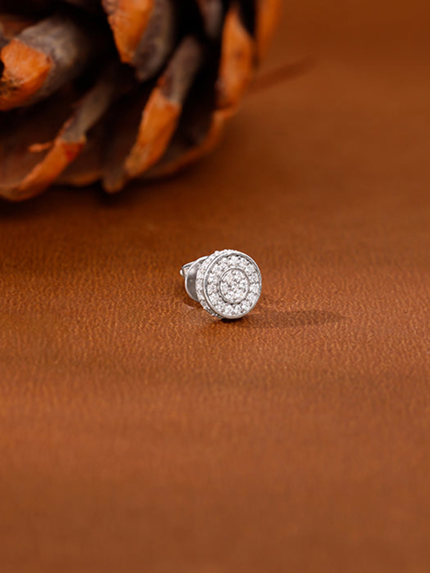 Silver White Ice Stud For Him