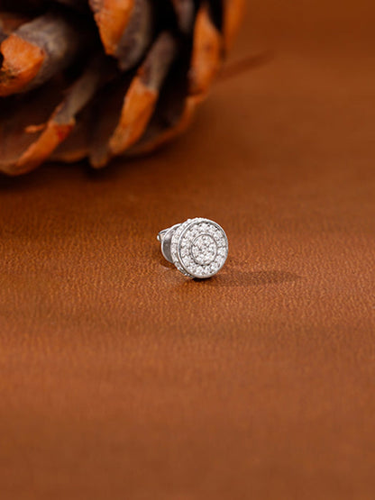 Silver White Ice Stud For Him