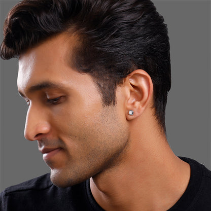 Silver Digital Dazzle Stud For Him