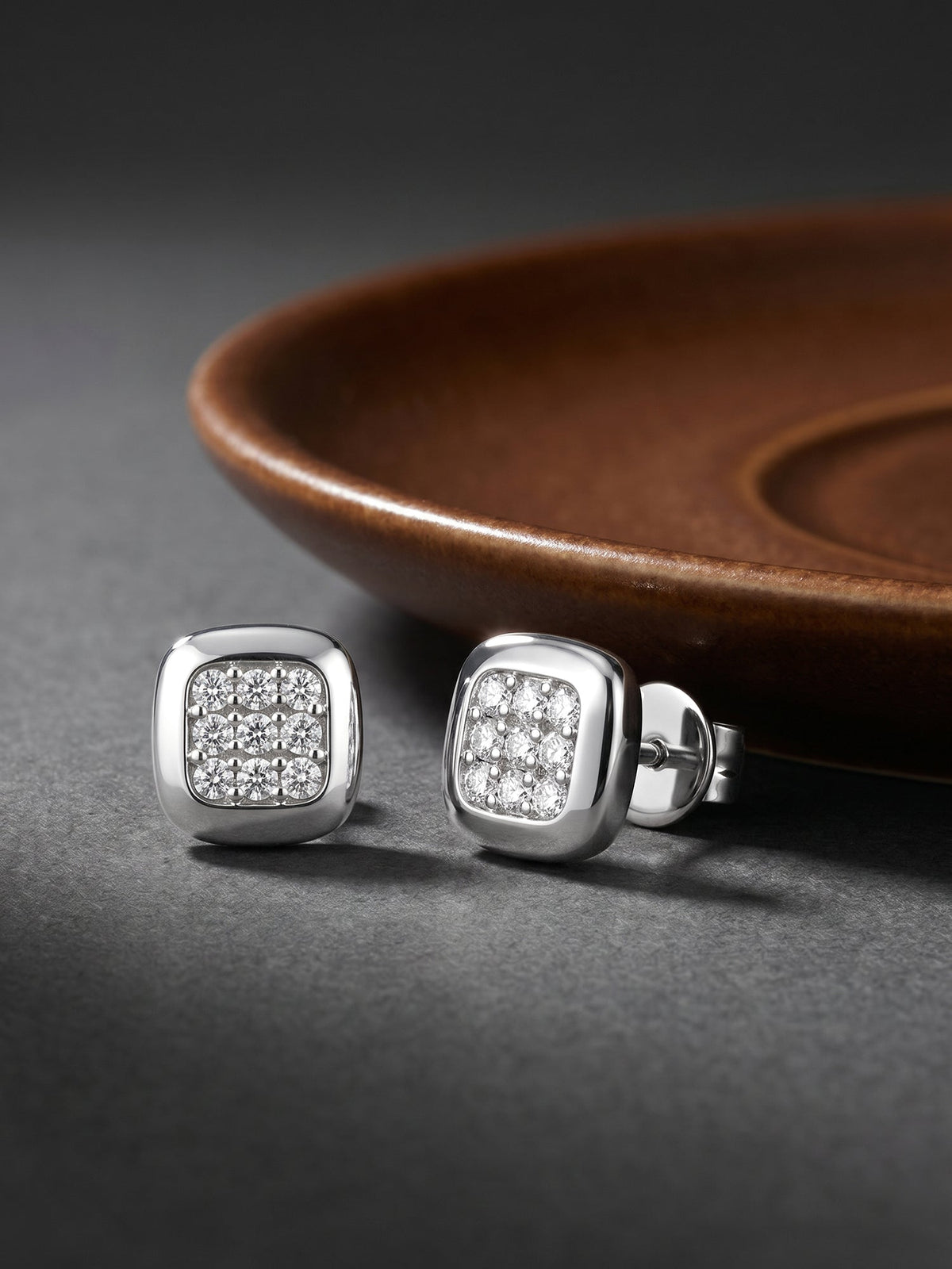 Silver Digital Dazzle Stud For Him