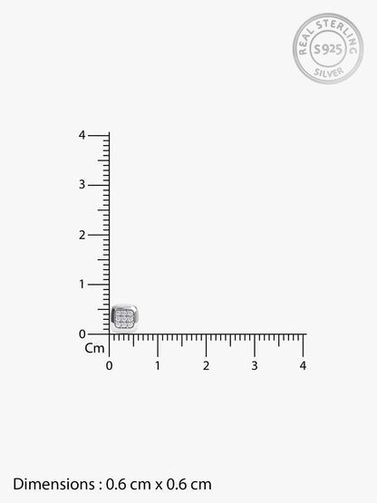 Silver Digital Dazzle Stud For Him