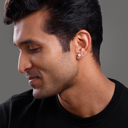 Silver Urban Code Stud For Him