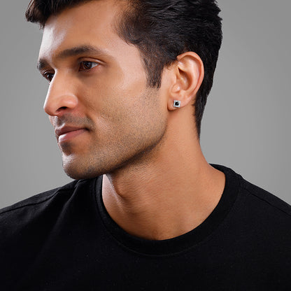 Silver Celestial Square Stud For Him